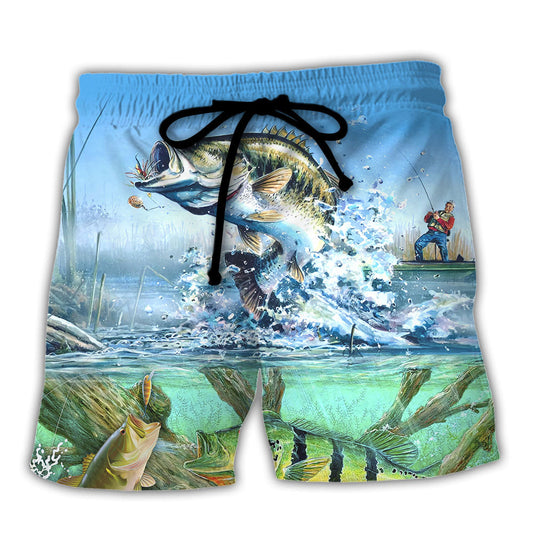 Fishing If I'm Missing I'm Fishing Humor Beach Shorts For Game Day Getaways