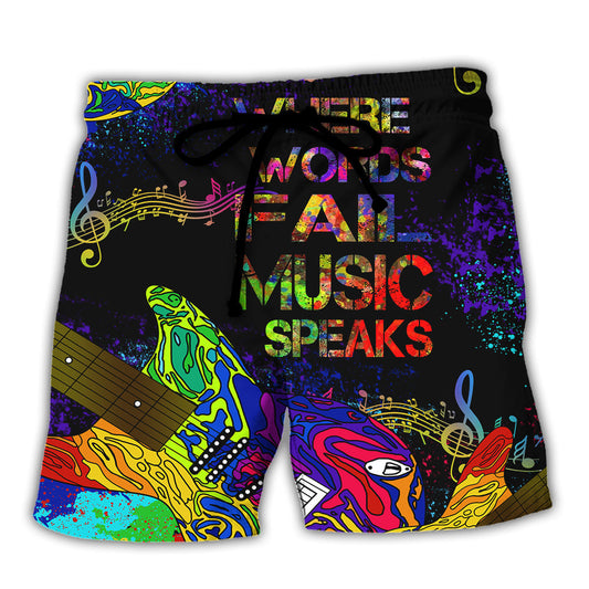 Music Speaks Creative Style Beach Shorts For Creative Warm Weather Outfits