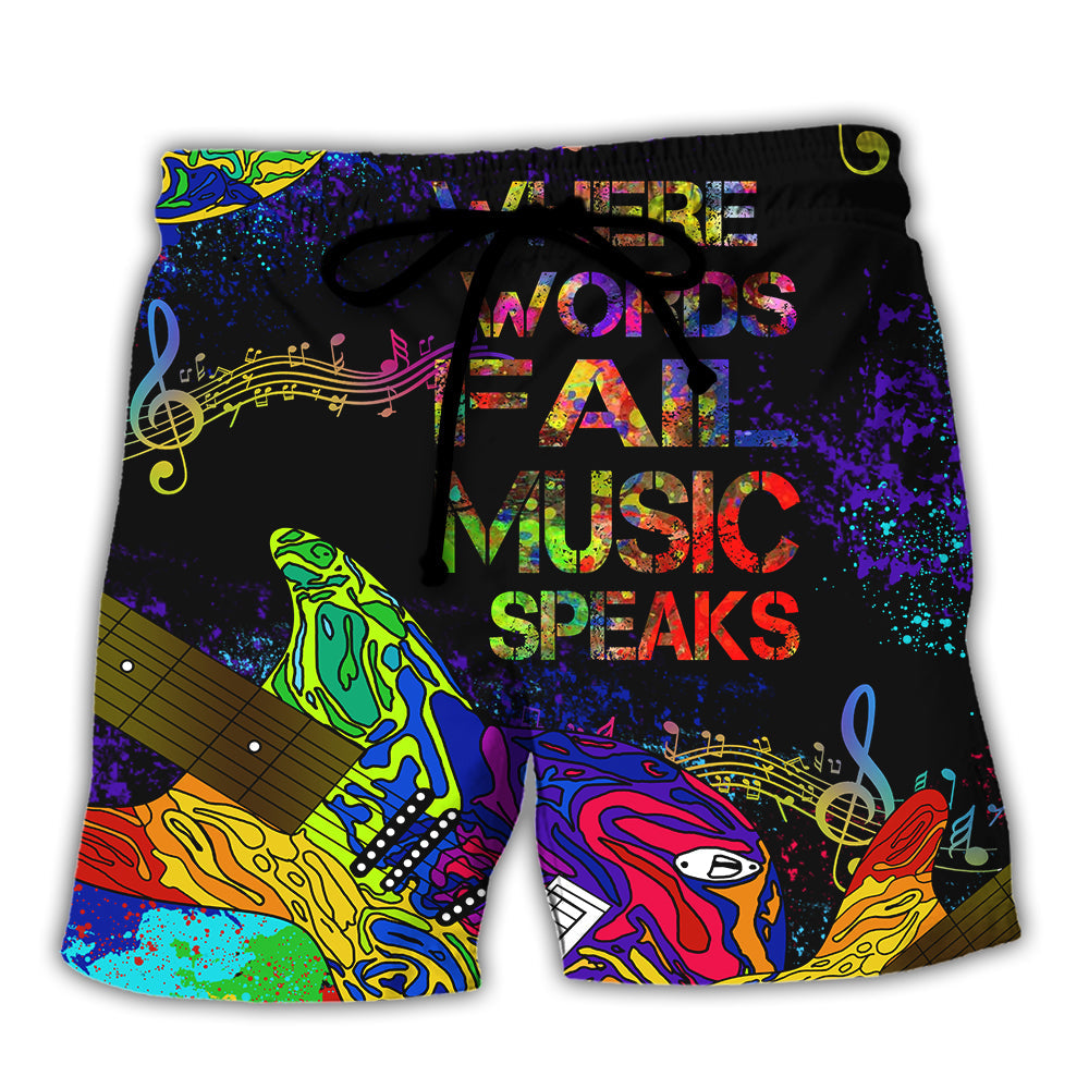 Music Beach Shorts For Resort Getaways And Lightweight Summer Style