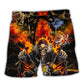 Biker Skull Lovely Art Style Beach Shorts For Weekend Adventures And Comfort