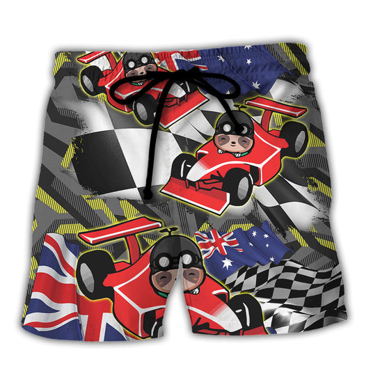 Sloth Racing Motorsport Racing Car Beach Shorts For Coastal Adventures And Versatile Outdoor Wear