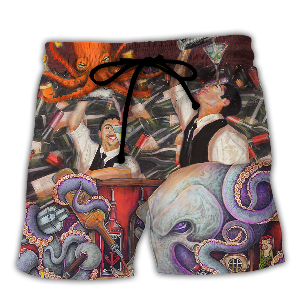 Bartender Cocktail Beach Shorts For Beach Days And Comfortable Daily Use