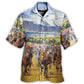 Horseback Riding Horse Hawaiian Shirt Detailed Pattern View For Tropical Vacations
