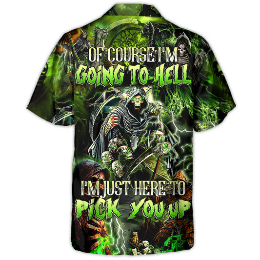 Skull Course Underworld Pick Hawaiian Shirt Pattern Detail For Vacation Travel And Daily Wear