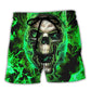 Green Skull Beach Shorts For Poolside Relaxation And Laid Back Styling