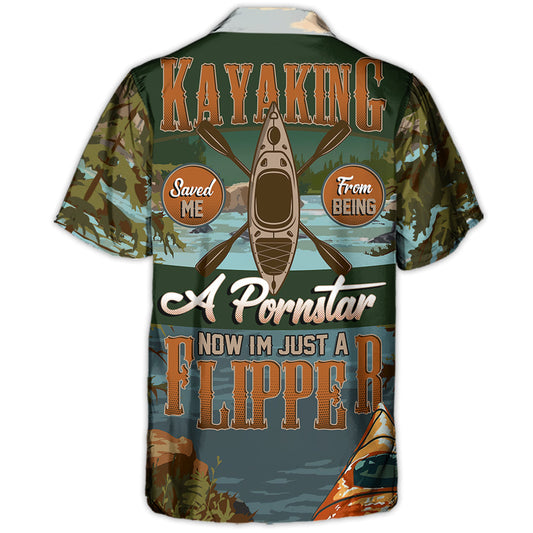 Funny Kayaking Flipper Adventure Hawaiian Shirt For Poolside Relaxation And Sunny Getaways