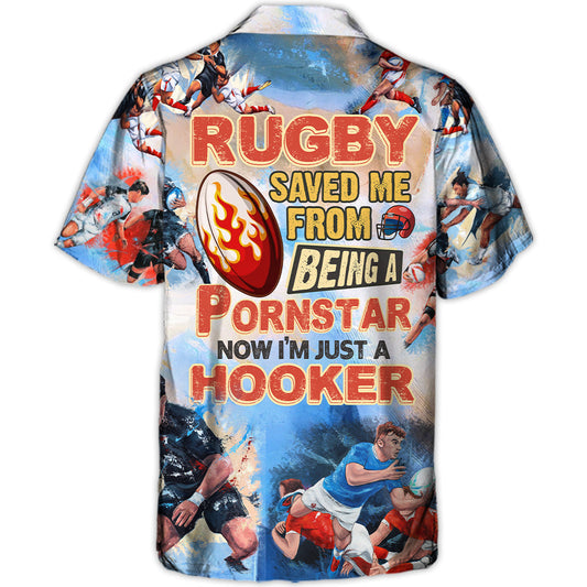 Funny Colorful Rugby Hawaiian Shirt For Summer Vacation And Beach Travel