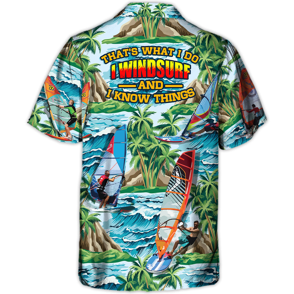 Windsurfing Vacation Sport Hawaiian Shirt Graphic Artwork Detail For Tropical Vacations