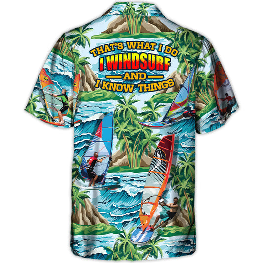 Windsurfing Vacation Sport Hawaiian Shirt Graphic Artwork Detail For Tropical Vacations
