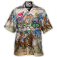Horseback Riding Horse Hawaiian Shirt All Over Print Detail For Warm Weather Events