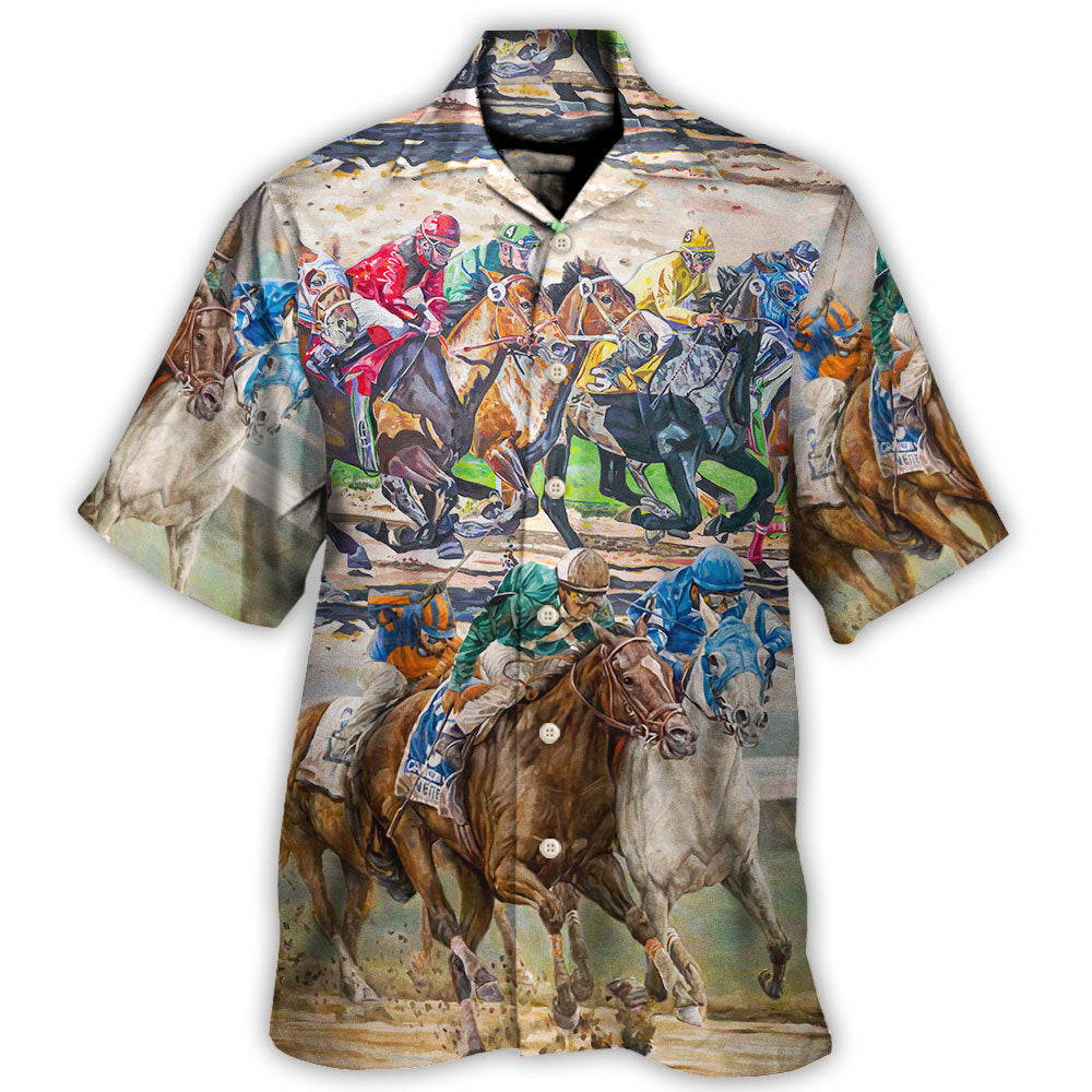 Horse Horseback Riding Care About Maybe Three Hawaiian Shirt Artwork Detail For Tropical Trips And Casual Outings