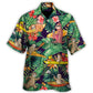 Tropical Funny Kayaking Sloth Hawaiian Shirt Detailed Pattern View For Coastal Travel