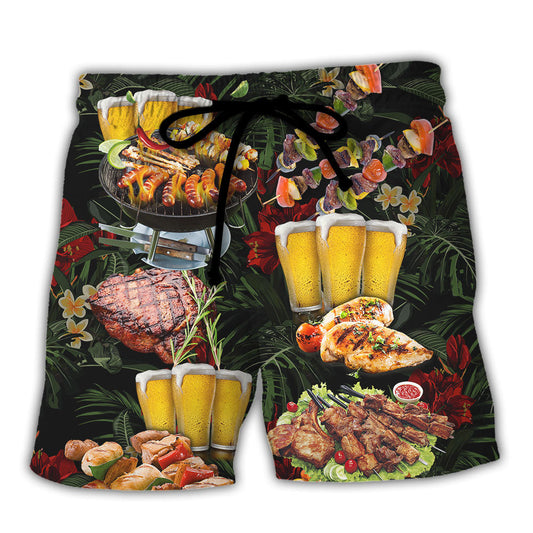 BBQ Food Beach Shorts For Resort Getaways And Travel Ready Comfort