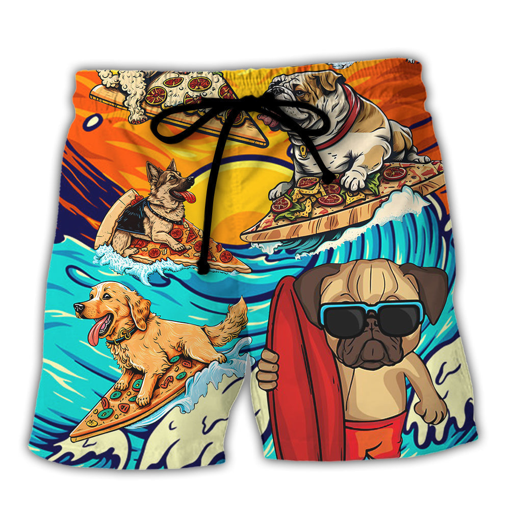 Dog Lovers Surf Eat Sleep Repeat Surfing Beach Shorts For Tropical Coastal Getaways