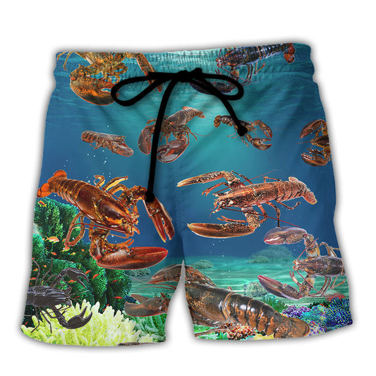 Lobster Beach Shorts For Coastal Adventures, Poolside Fun, And Relaxed Casual Wear