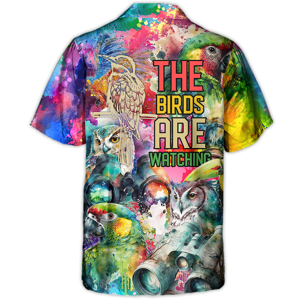Bird Watching Hawaiian Shirt Tropical Styling View For Summer Travel