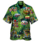 Tropical Funny Camping Hippie Stay Trippy Hawaiian Shirt Fabric Pattern Detail For Summer Travel