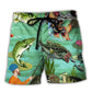 Fishing I'd Rather Fish Than Talk Funny Beach Shorts For Beach Days And Outdoor Activities