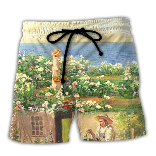 Botanical Gardening Beach Shorts For Island Getaways And Everyday Comfort