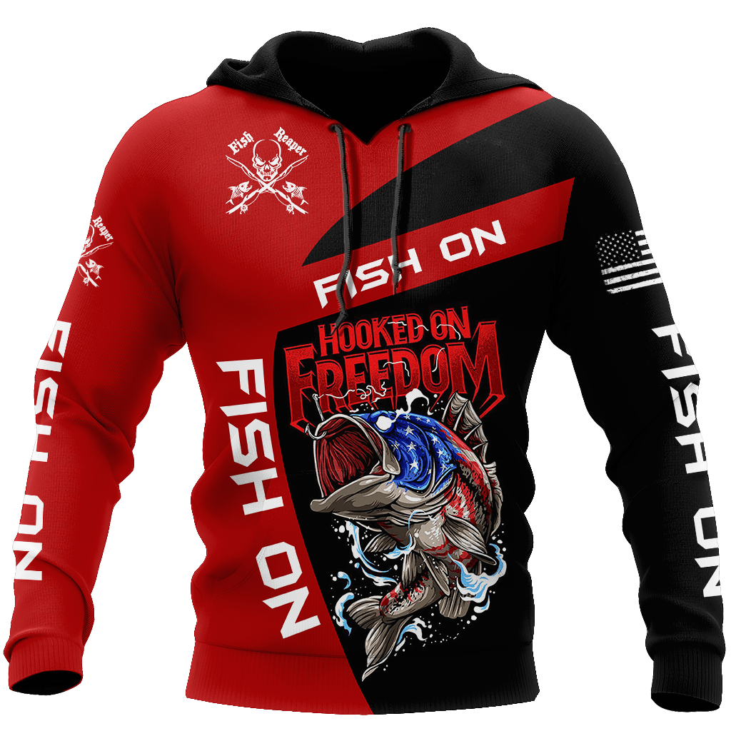 Hooked Freedom Fish Hoodie For Angling Enthusiasts Travel Days And Relaxed Daily Wear