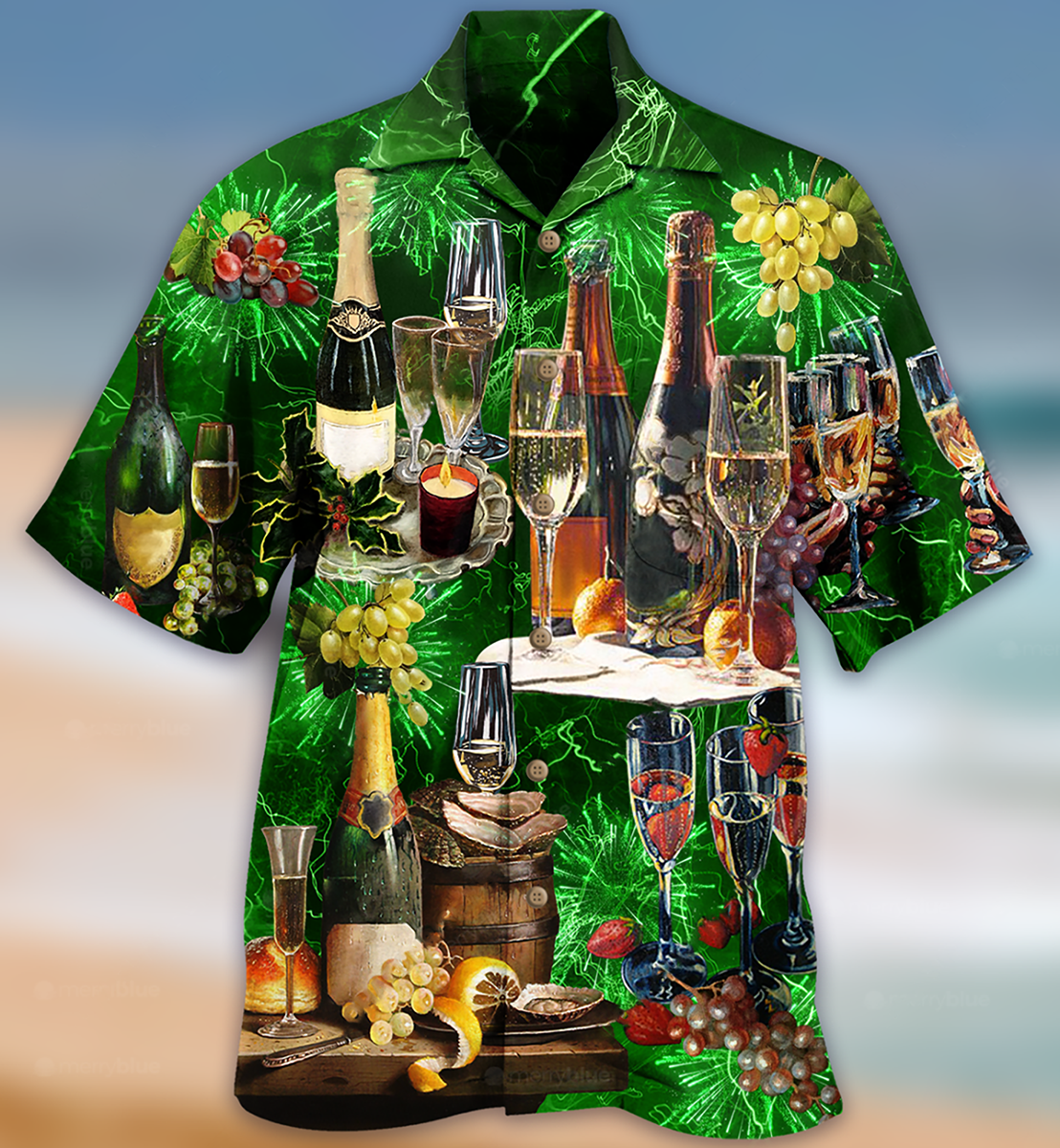 Green Wine Beautiful Hawaiian Shirt Pattern View For Relaxed Warm Weather Outfits