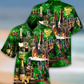 Green Wine Beautiful Hawaiian Shirt Artwork Detail For Resort Trips And Outdoor Activities