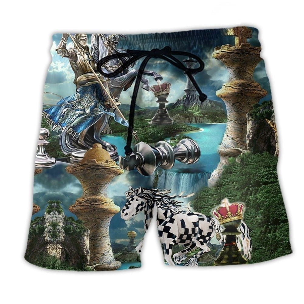 Chess Is Mountain Beach Shorts Design Detail For Camping Trips And Summer Style