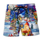 Christmas Reading Makes Me Happy Beach Shorts For Summer Vacation And Coastal Travel
