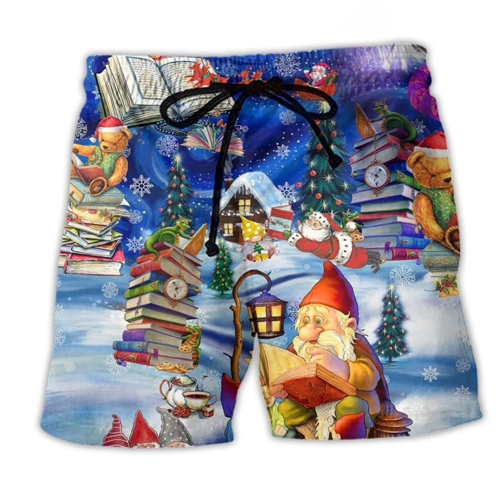 Christmas Reading Makes Me Happy Beach Shorts For Summer Vacation And Coastal Travel