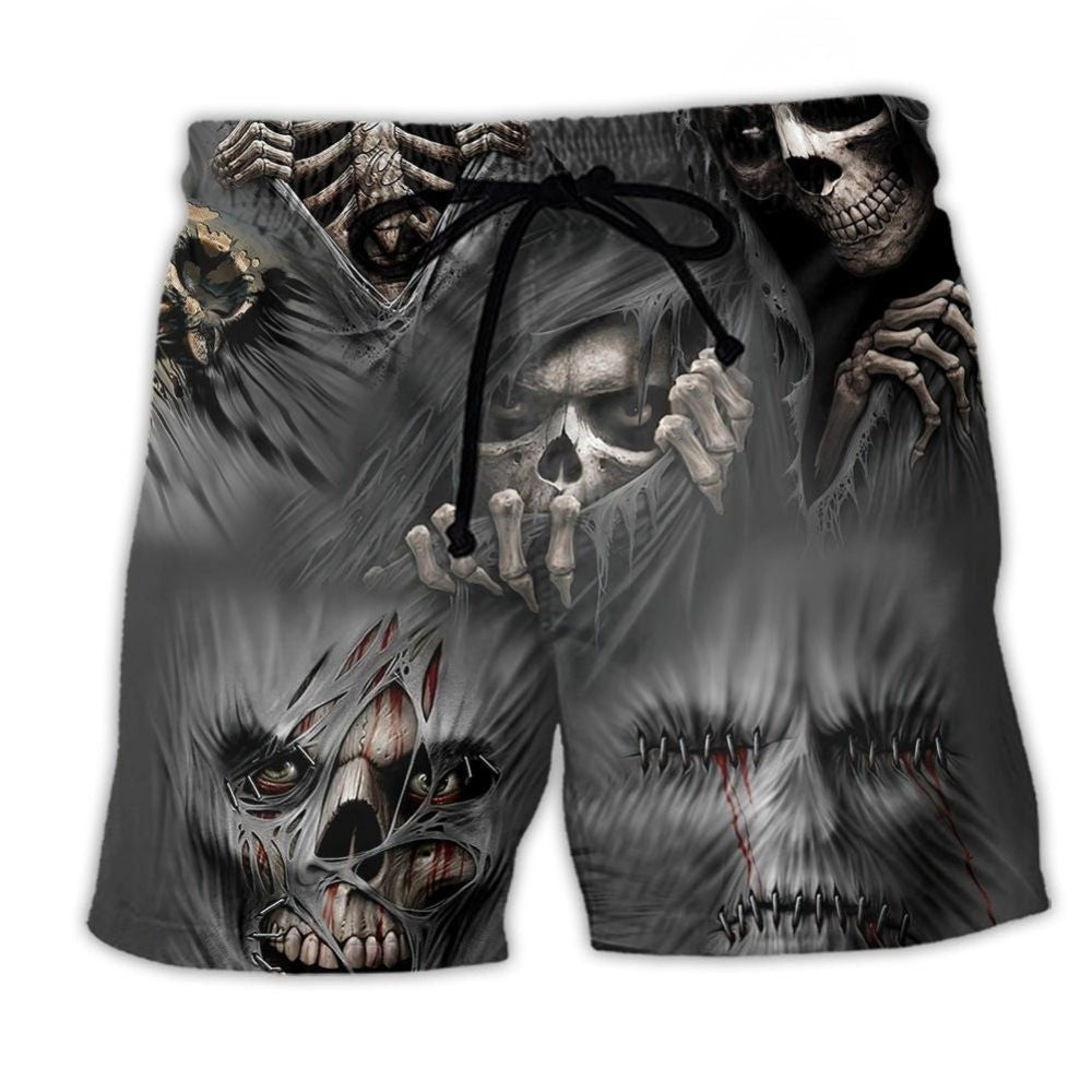 Skull What Scares You Excites Me Beach Shorts For Poolside Relaxation And Summer Adventures