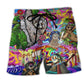 Sloth Animal Lover Beach Shorts Artwork Detail For Casual Warm Weather Outfits