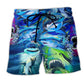 Shark Be A Blue In Ocean Beach Shorts For Tropical Vacation And Coastal Travel
