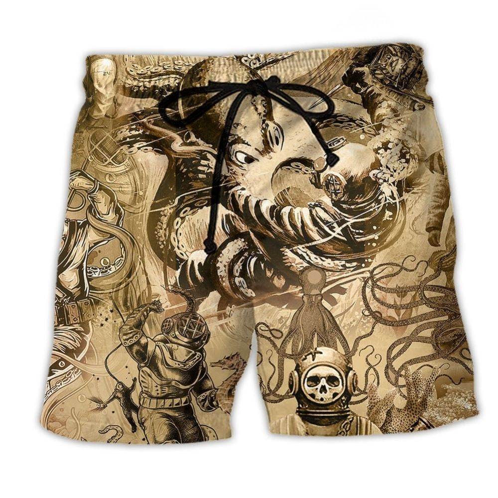 Ocean Is A Fun Dive Beach Shorts Design Detail For Resort And Beach Day Style