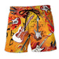 Guitar Music Is My Hot Colorful Beach Shorts Design Detail For Concert Inspired Vacation Wear