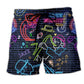 Saxophone Neon Purple Beach Shorts Design Detail For Coastal Escapes And Daily Wear