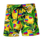 Bohemian Lemon Fruit Peace Beach Shorts For Beach Days And Easygoing Coastal Style