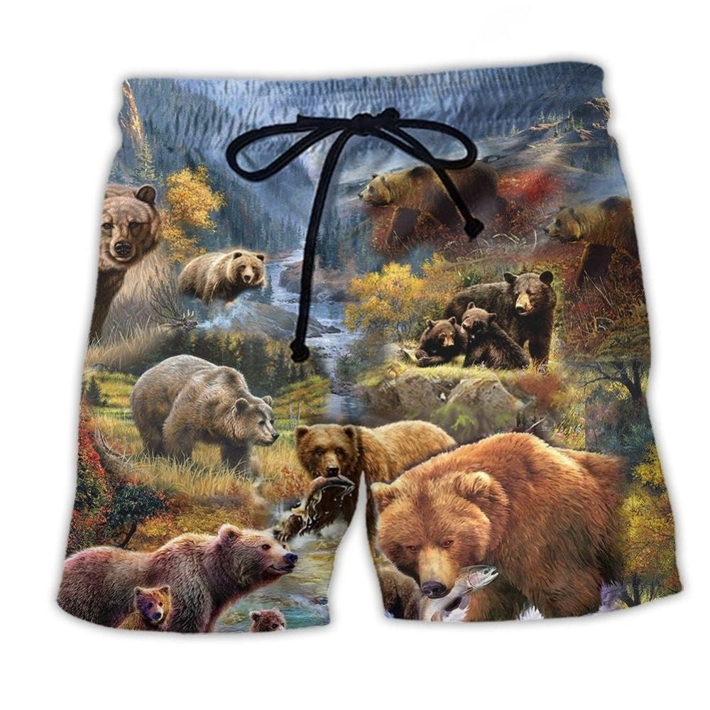 Bear Wild Mountain Beach Shorts For Weekend Escapes And Easygoing Coastal Style