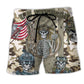 Veteran Skull Honor Beach Shorts For Outdoor Adventures And Laid Back Daily Wear