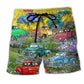 Pickup Truck Rolling Beach Shorts For Holiday Cruises And Everyday Comfort