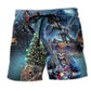 Rock Party Music Skull Beach Shorts For Casual Day Trips And Leisure And Relaxation