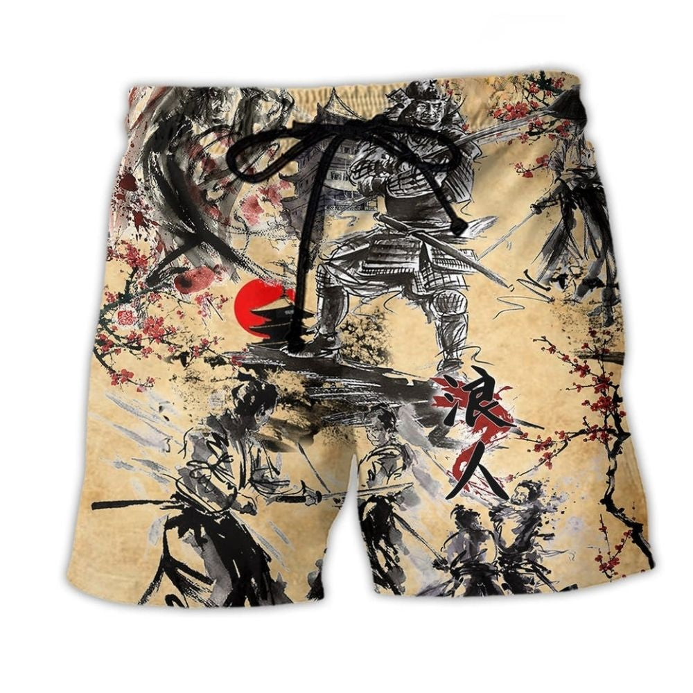 Samurai Warrior Death Path Beach Shorts For Summer Vacations And Comfortable Daily Wear