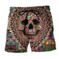 Smiling Skull Colorful Beach Shorts For Seaside Travel And Thoughtful Gift Giving