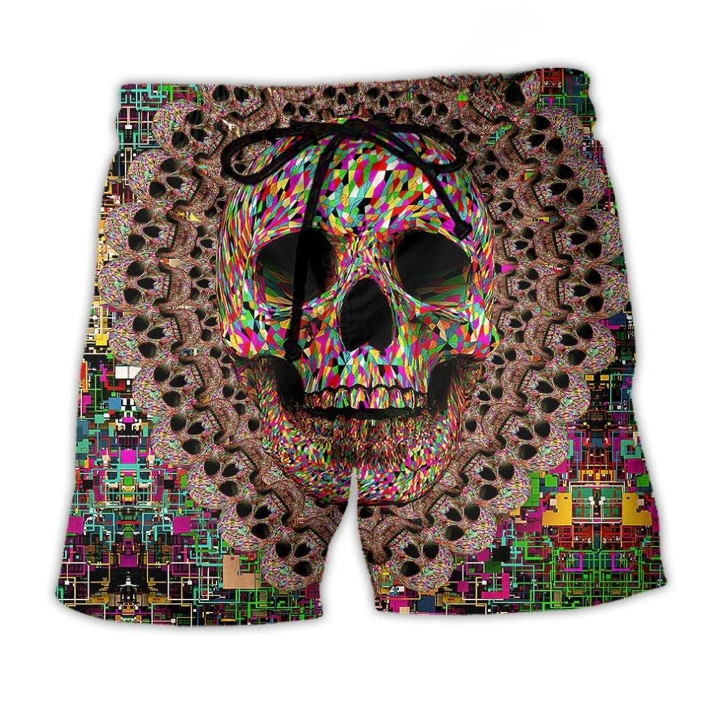 Smiling Skull Colorful Beach Shorts For Seaside Travel And Thoughtful Gift Giving