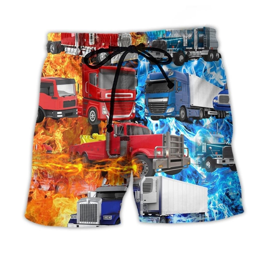 Trucking Driver Beach Shorts For Weekend Escapes And Travel Ready Comfort