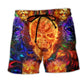 Fire Skull Beach Shorts For Summer Vacations And Warm Weather Wardrobe