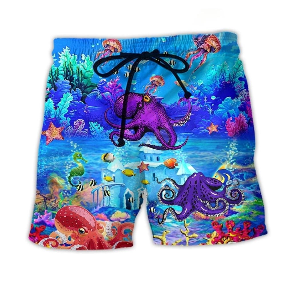 Octopus Ocean Beach Shorts For Vacation Travel And Warm Weather Wardrobe