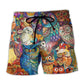 Red Owl Beach Shorts For Vacation Travel And Bright Summer Outfits