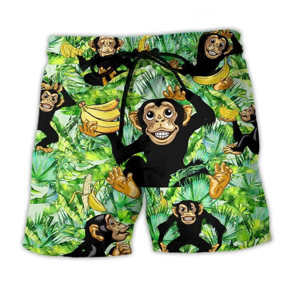 Monkey Banana Tropical Beach Shorts For Sunny Day Getaways And Relaxed Holiday Style