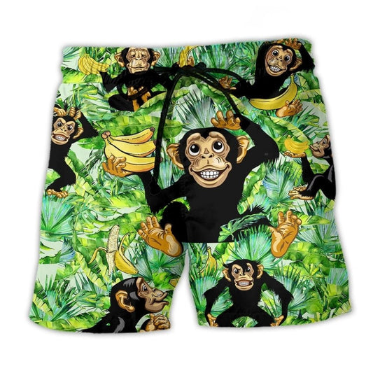 Monkey Banana Tropical Beach Shorts For Sunny Day Getaways And Relaxed Holiday Style