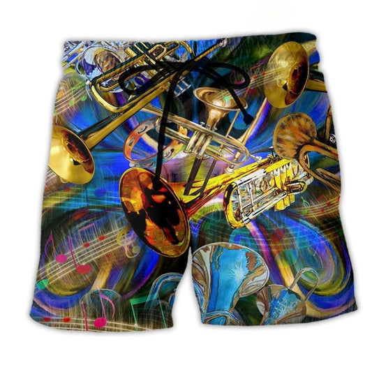 Trumpet Music Beach Shorts For Warm Weather Outings And Relaxed Holiday Style